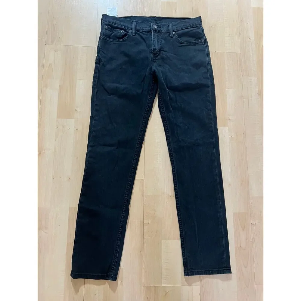 Levi Strauss & Co 511 Mens Slim Fit Black Denim Jeans Size 30x30